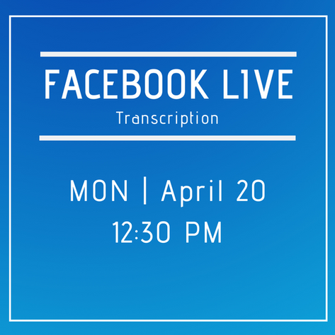 Facebook Live 4/20- Answers
