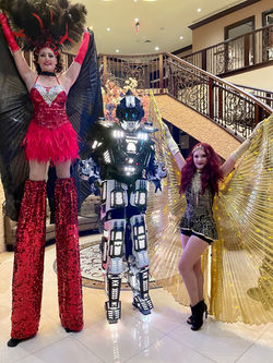 Robot,Stilt Lady, Wing Lady