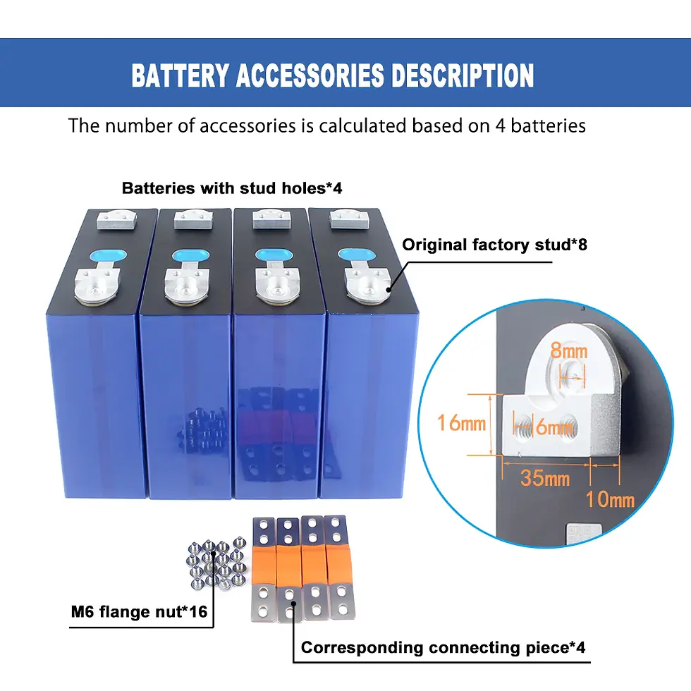 Thumbnail: 24V MB31  330ah EVE Lifepo4 Lithium iron phosphate Battery 8X 3.2V cells grade A