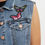 Thumbnail: New Look Women's Blue Butterfly Badge Denim Gilet