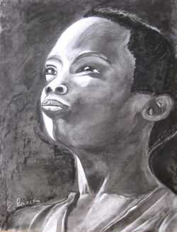 Enigme lumineuse-fusain à la gomme