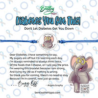 diabetes poem written by Argyro Graphy with image of a bracelet and Toby