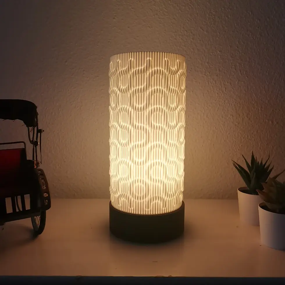Thumbnail: 3D geprinte FlowGlow draadloze lamp
