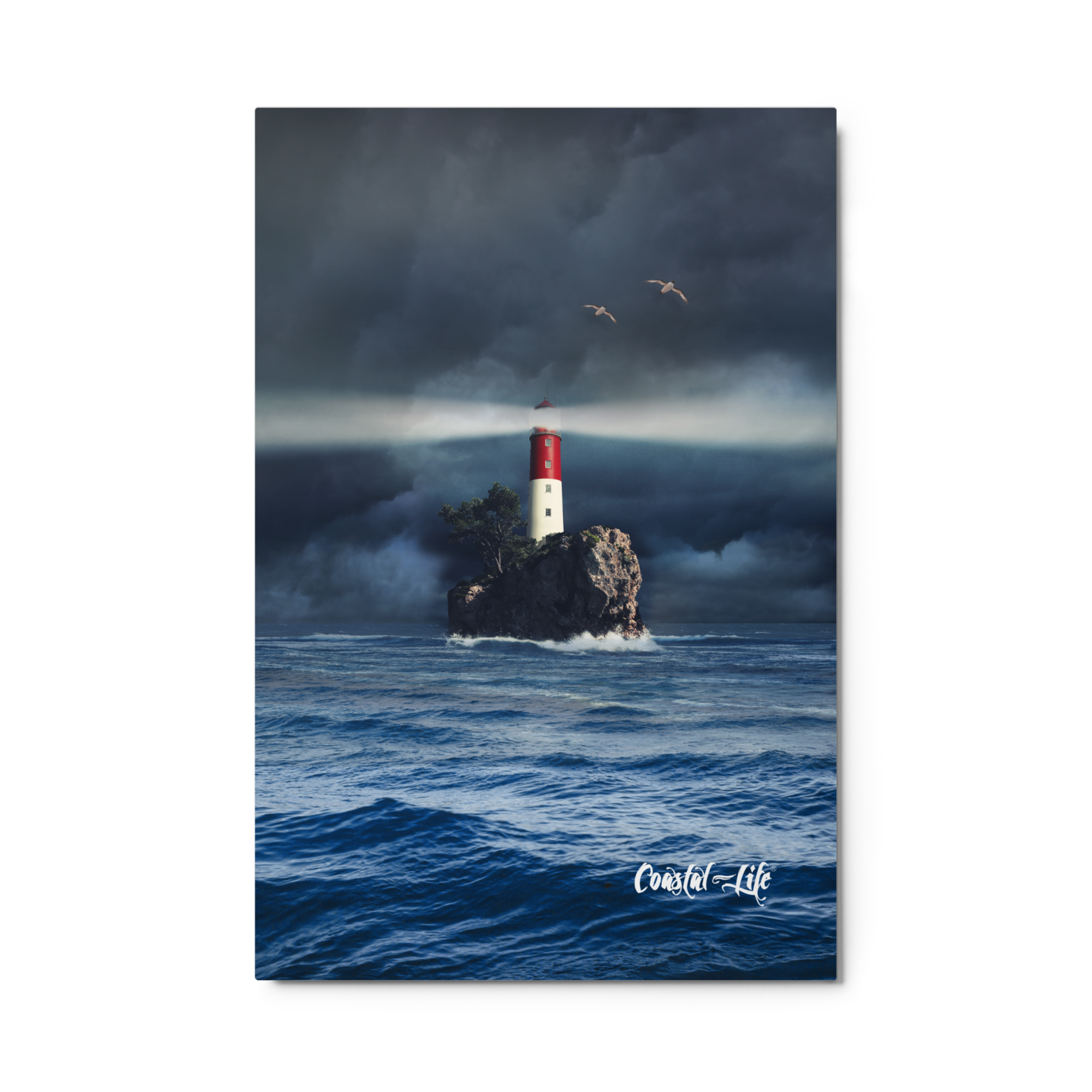 Coastal Life® Vuurtoren Lighthouse op Glanzende Metaalprint