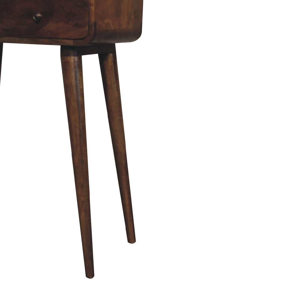 Thumbnail: Mini Consoletafel in Mangohout met 2 laden