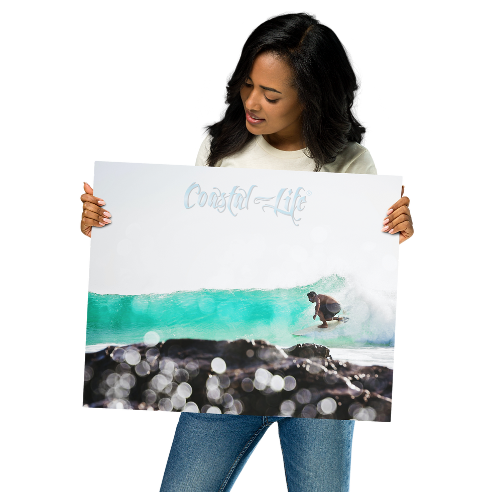 Thumbnail: Coastal Life® Surfen op glanzend metalen achtergrond