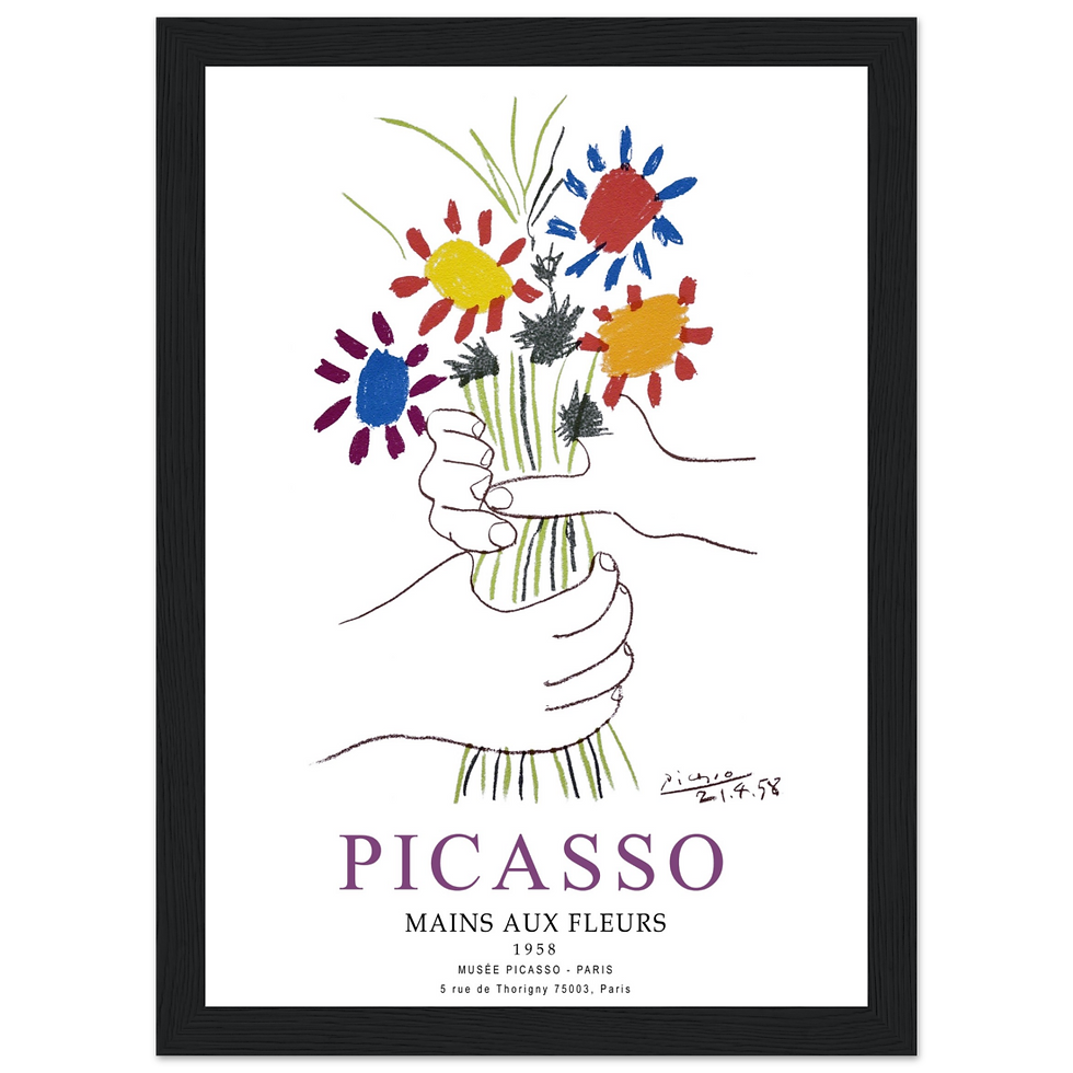 Thumbnail: Poster Pablo Picasso Hand met bloemen 1958