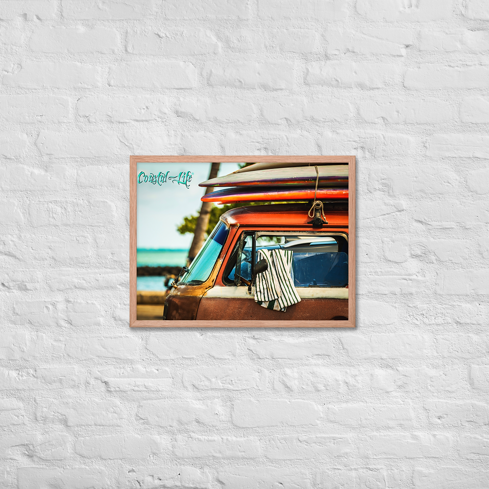 Thumbnail: Coastal Life® Van Life Poster met frame