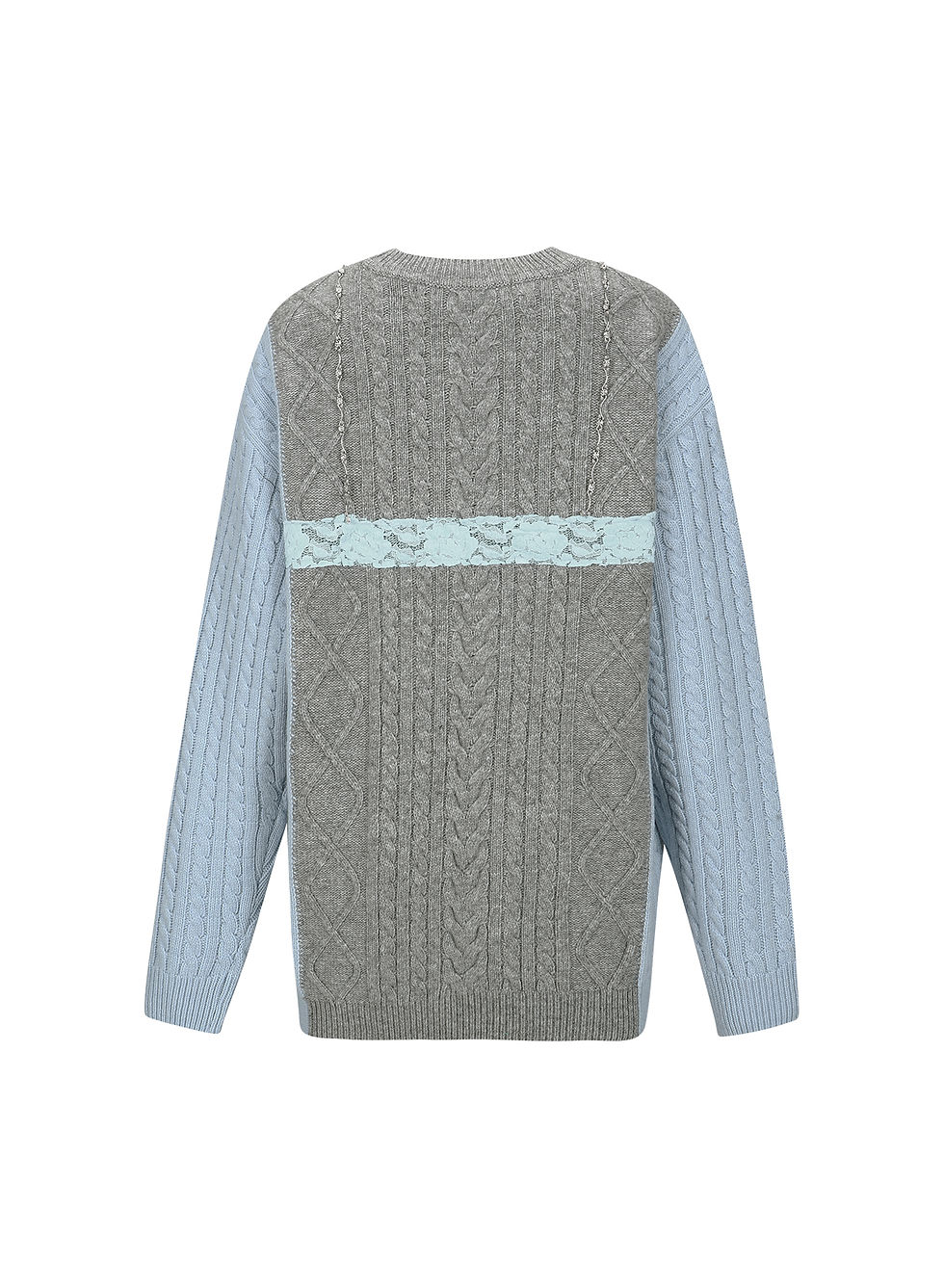 Thumbnail: Lace Lingerie Boyfriend-fit Knit