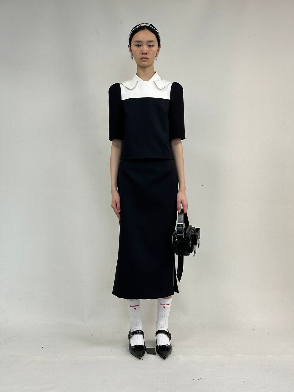 Shushu/Tong Double-collar Mid-sleeve Top