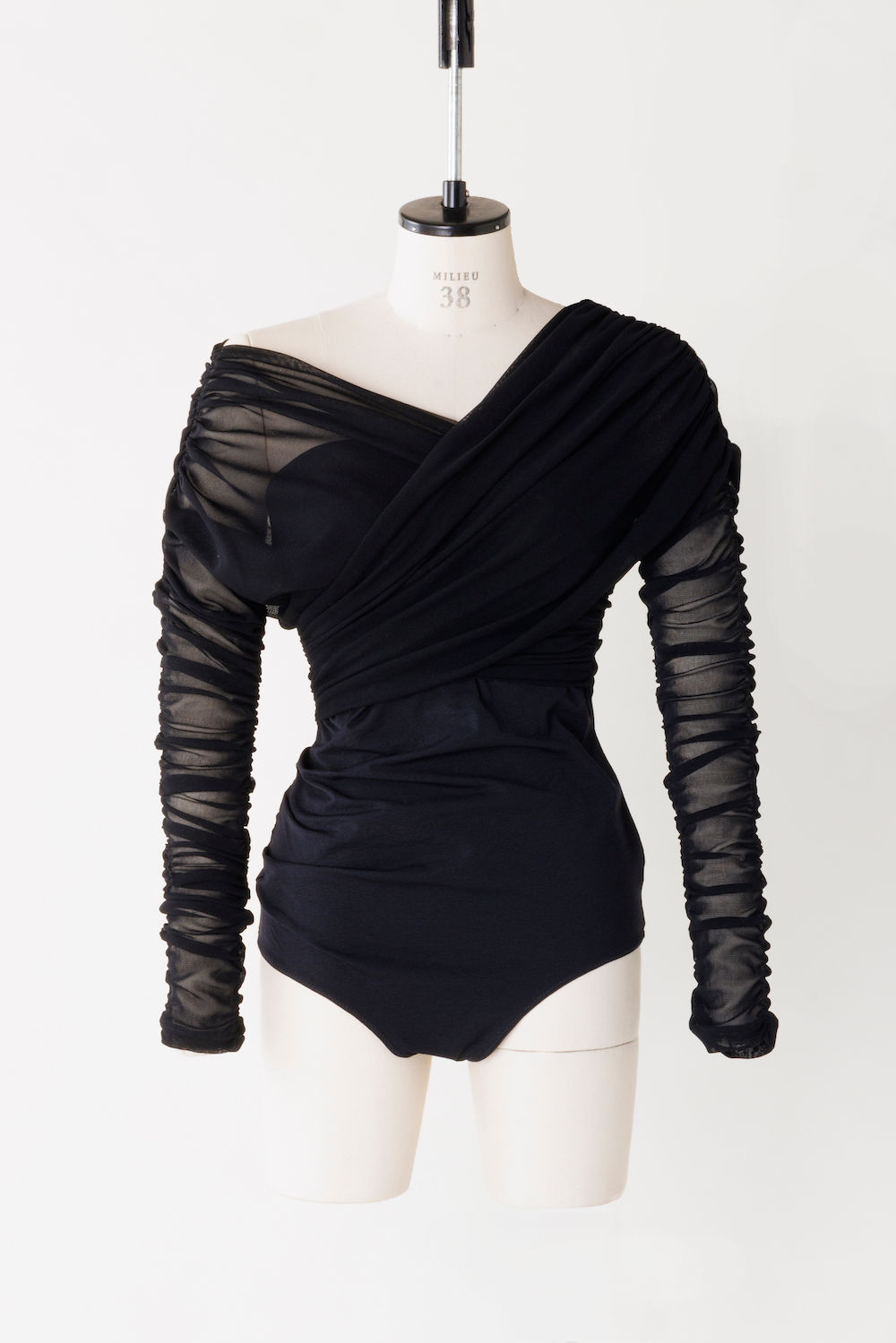 FETICO Tulle Gathered Bodysuit