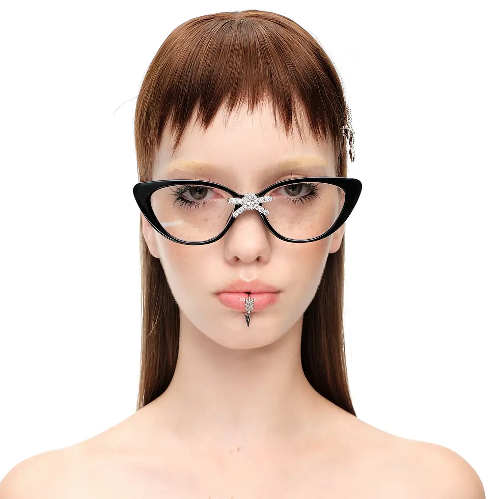 Thumbnail: Front Jeweled-bowknot Clear-lens Glasses