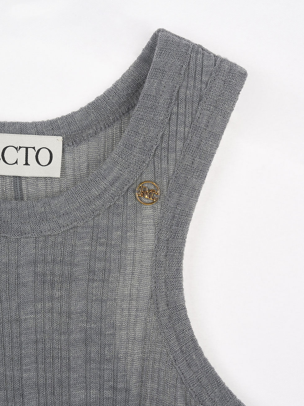 Thumbnail: RECTO Wool Blend Ribbed Sleeveless Top