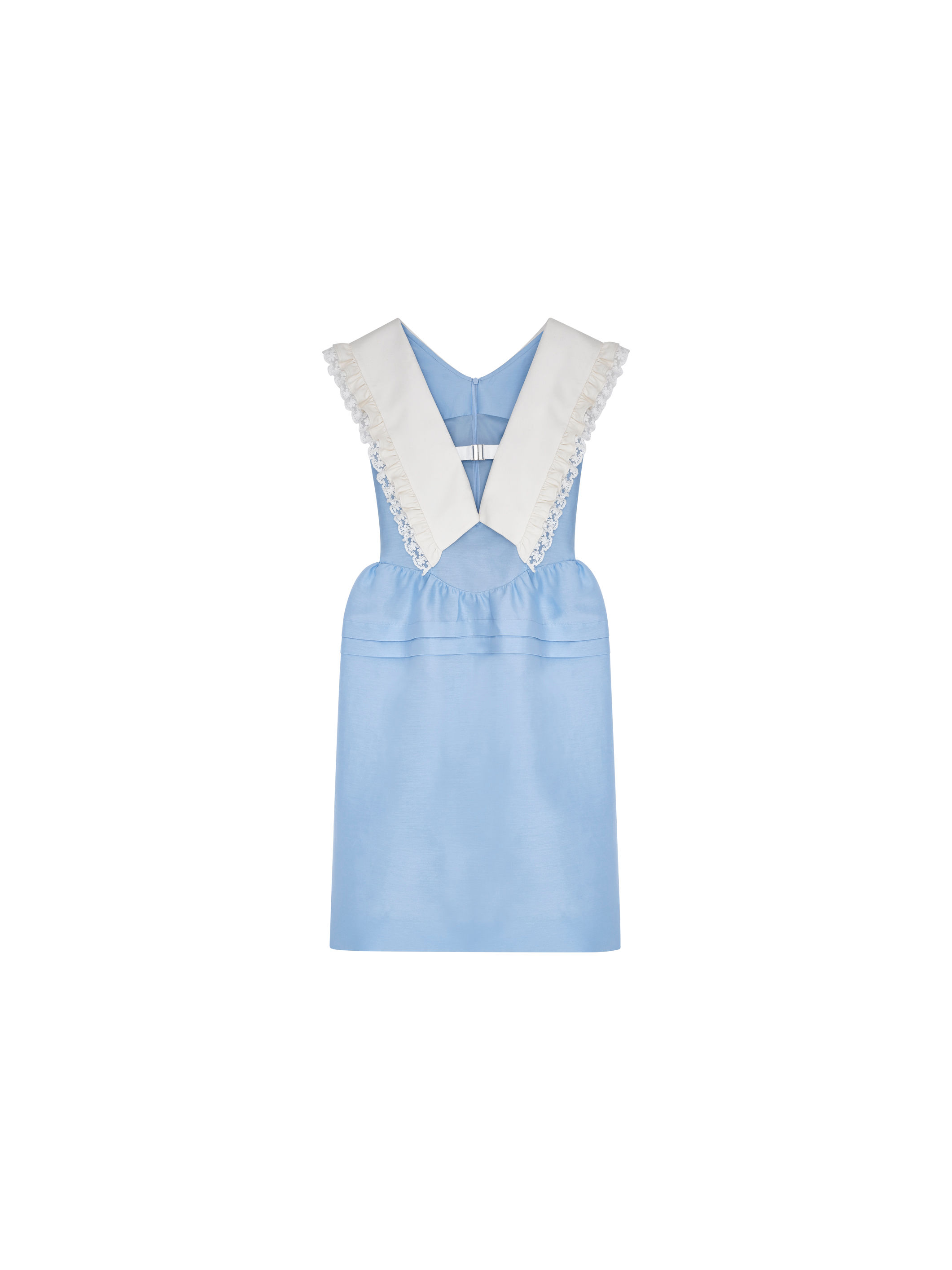 Lace-trimmed Collar Sleeveless Dress