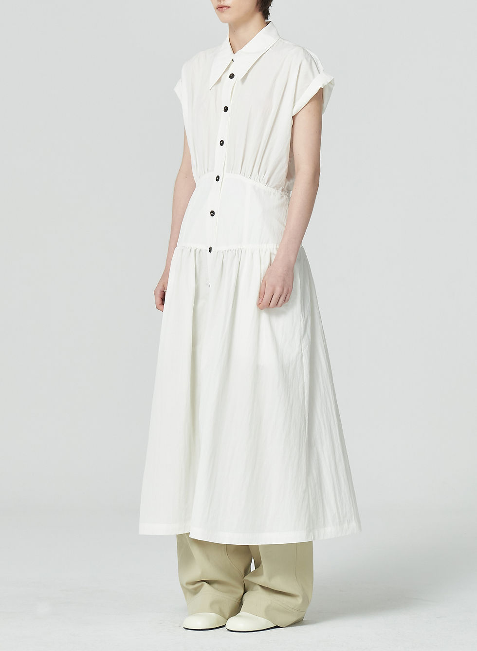 Thumbnail: Low Classic Waist Shirring Dress