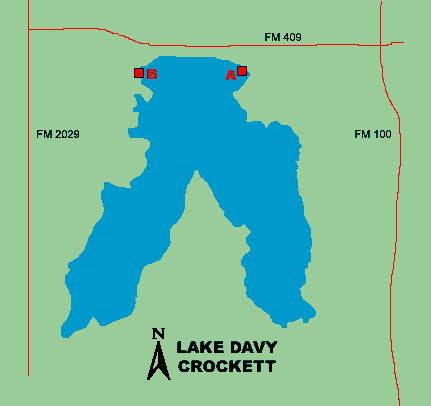 Map of Davy Crocket Lake