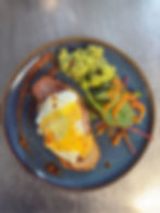 Poached Eggs with Avocado and Bacon