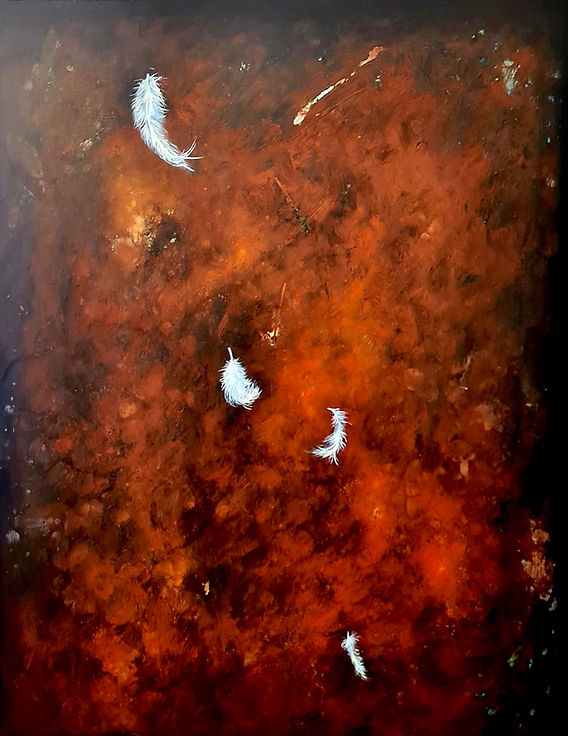 The temperation understood to be the point at which life began in the Big Bang. Original artwork by Nikki Romney, Blacklist Art Gallery, leading Nelson Art Gallery-Studio.