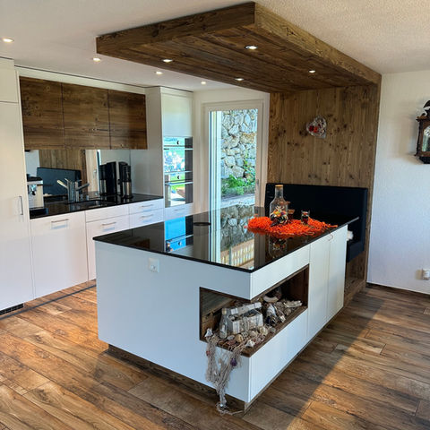 Moderne Küche mit rustikalem Holz Stil Design