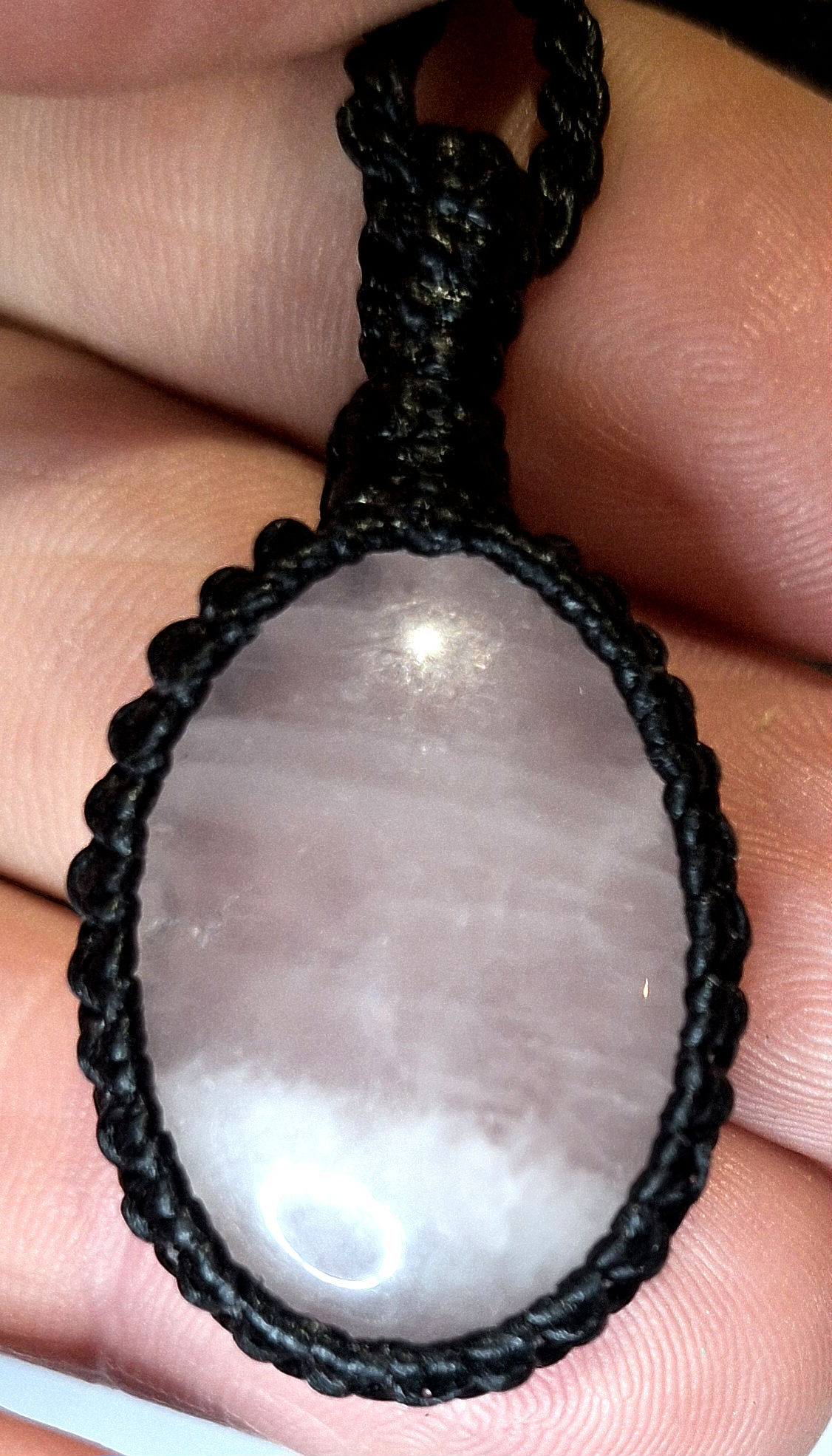 Rose Quartz Macrame Necklace