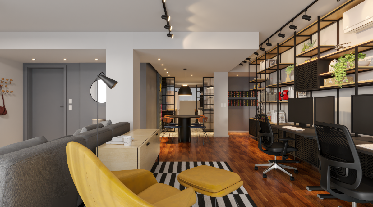 INTEGRAÇÃO COZINHA, JANTAR, HOME OFFICE E ESTAR REFORMA DE APARTAMENTO ANTIGO RETROFIT PORTO ALEGRE NILO PEÇANHA