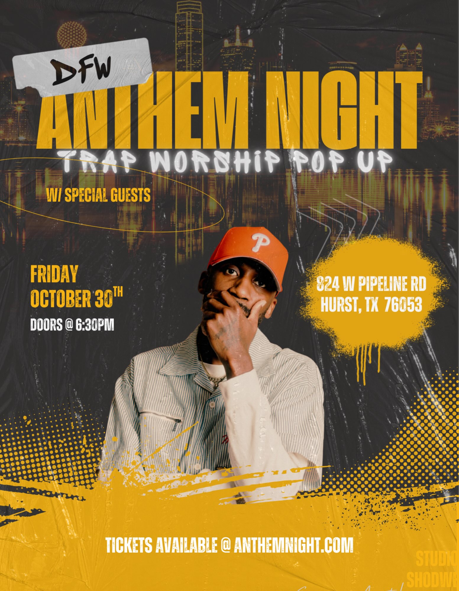 BrvndonP Anthem Night October 30 Hurst Texas event flyer