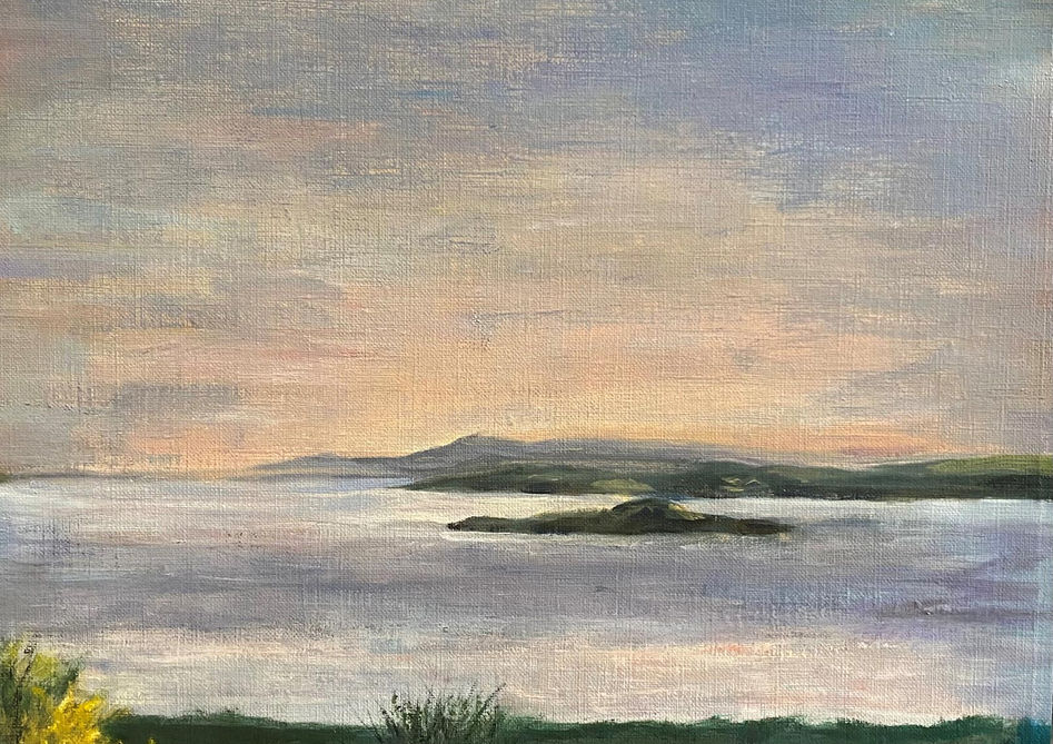 Sunset over Loch Melford - Oil on oil paper