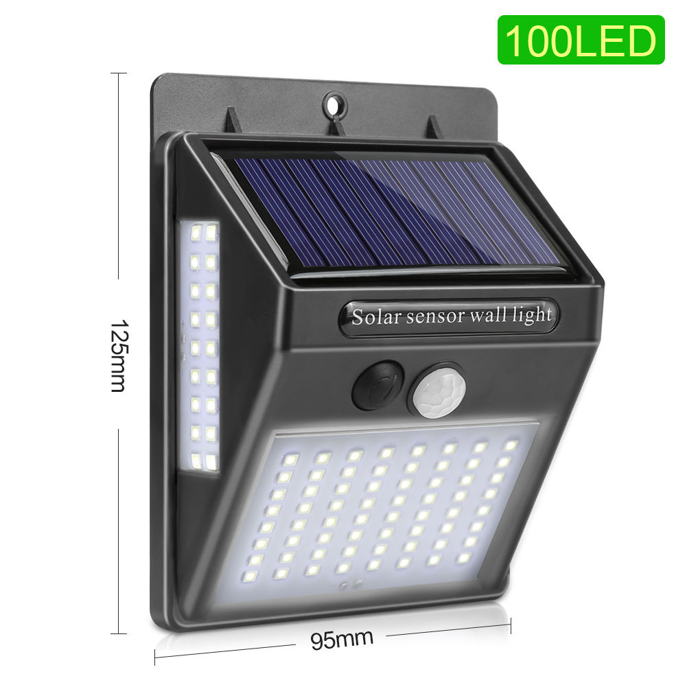 100 LED Solar Light Outdoor Solar Lamp PIR Motion Sensor Wall Light Waterproof S