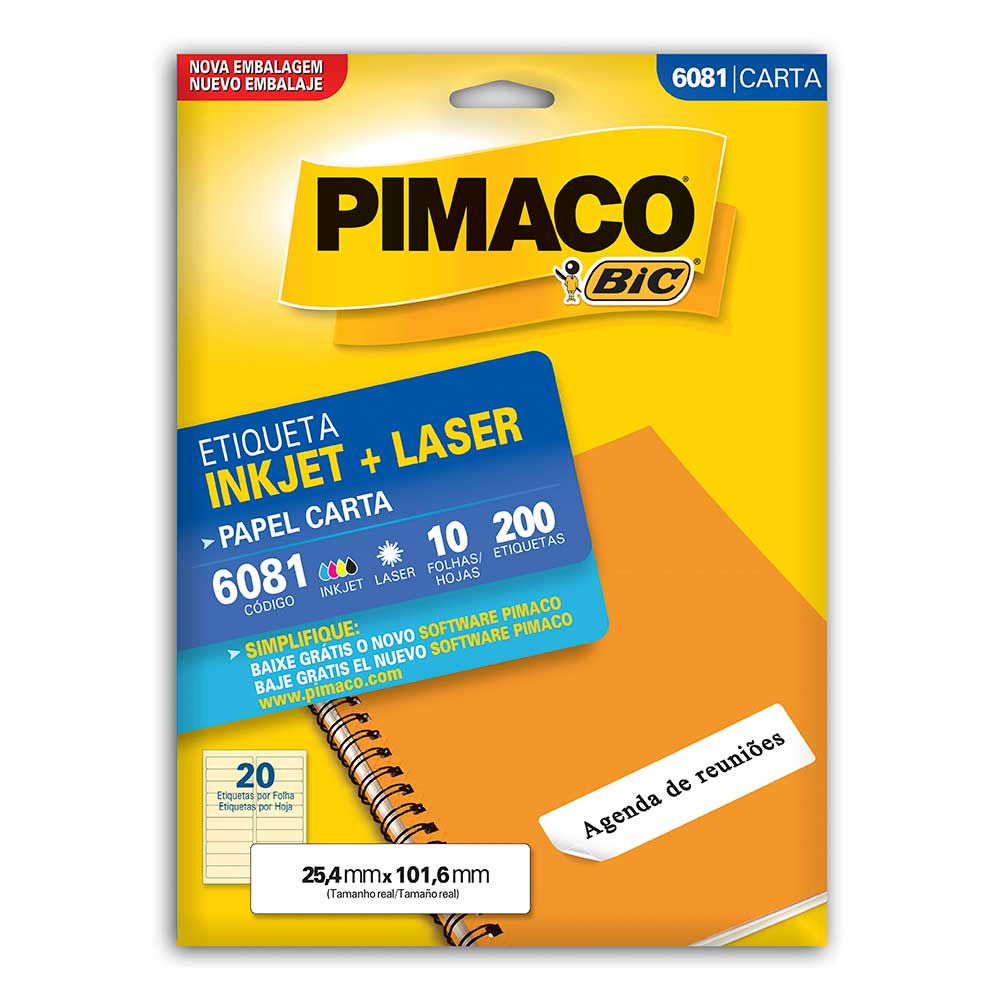 ETIQUETA CARTA 6081 10FLS 200UND PIMACO
