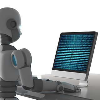 side-view-of-robot-using-a-computer-with-binary-data-number-code-screen-isolated-on-white-