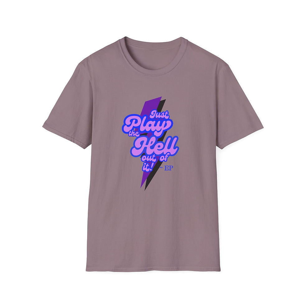 Thumbnail: "Just Play the Hell out of It" Elvis quote Lightning Bolt Retro EPIC Tee  