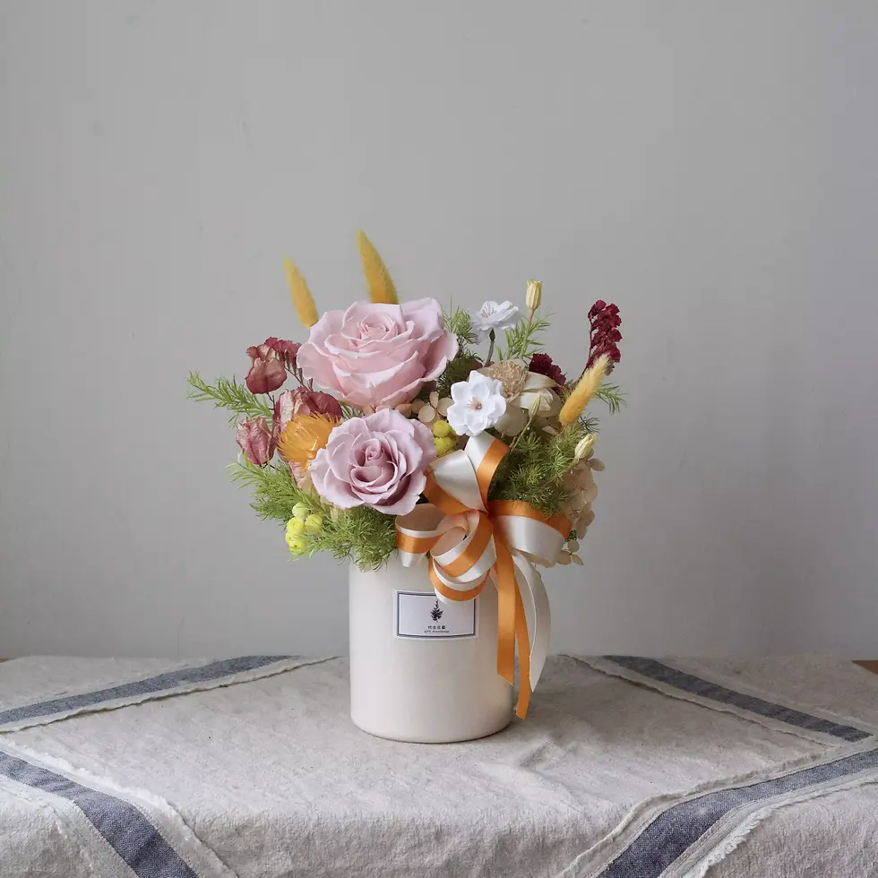開幕花禮 | 精品花禮 | 企業花禮 | 清新風花禮 | 永生盆-繽紛暖色