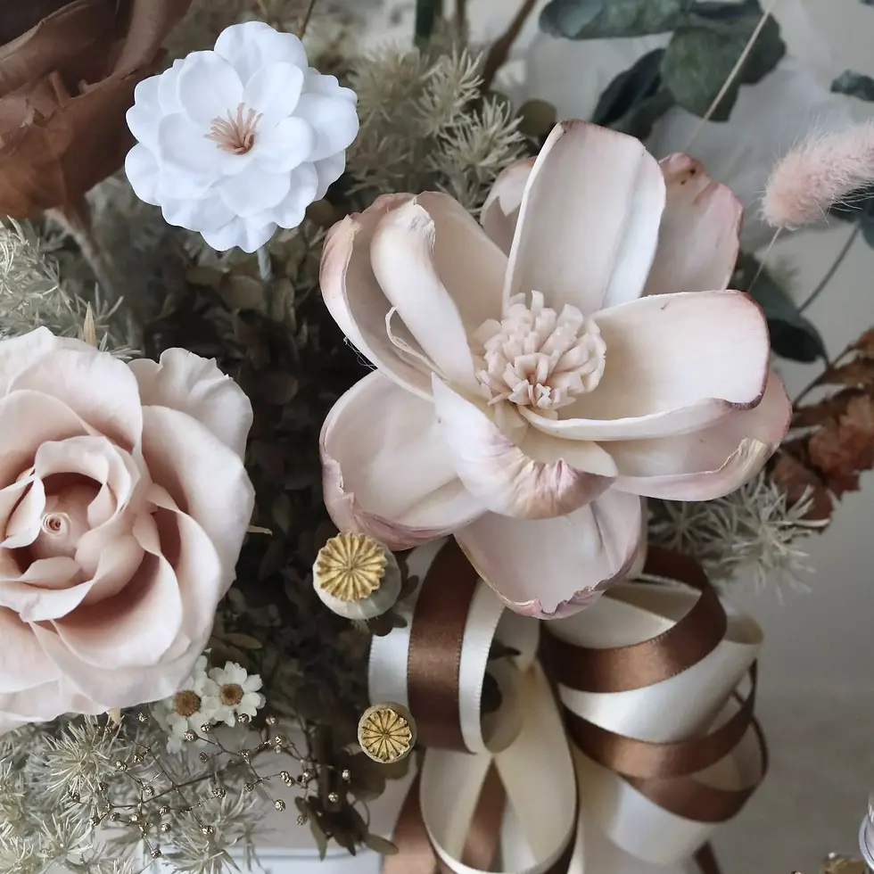 縮圖：開幕花禮｜精品花禮｜企業花禮  ｜古典風花禮｜升遷花禮｜永生盆-奶茶色