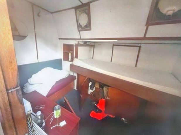 A room with a bed and a table