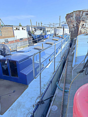 Blue narrowboat for sale