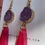 Thumbnail: Purple and pink druzy teardrop earrings