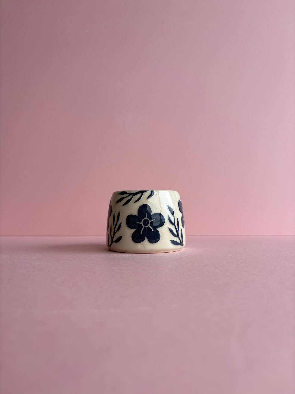 Navy Floral Mini Beaker