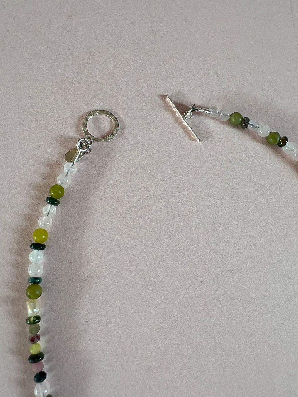 Thumbnail: Moss Agate, Tourmaline and Jade with Sterling Silver Choker