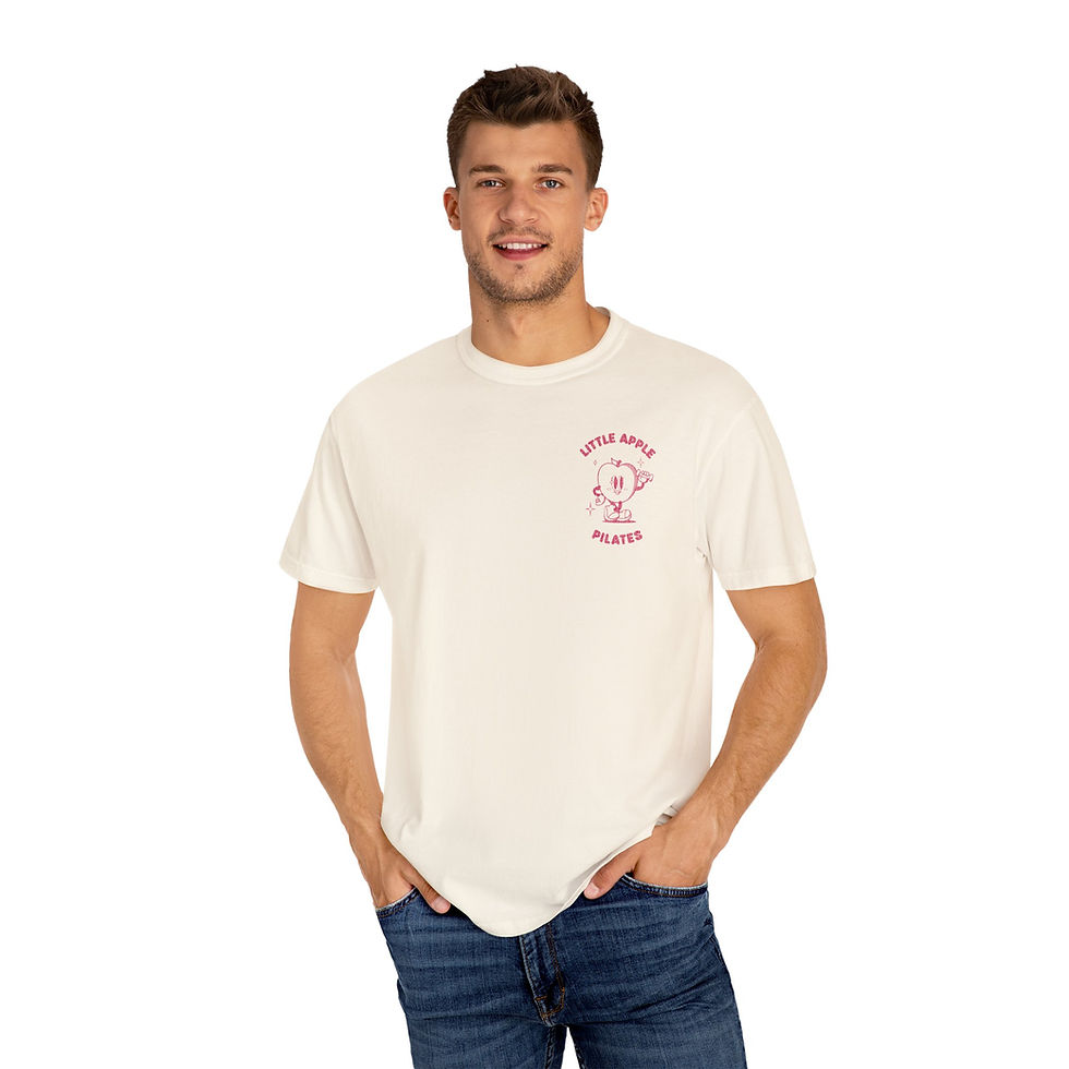 Thumbnail: Hot Girls Do Pilates Front & Back Design T-Shirt- Pink, Comfort Colors