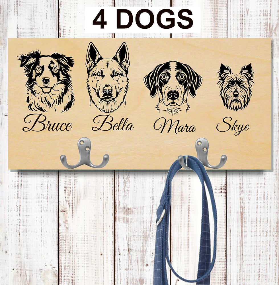 Thumbnail: Mia's engraved dog leash holders