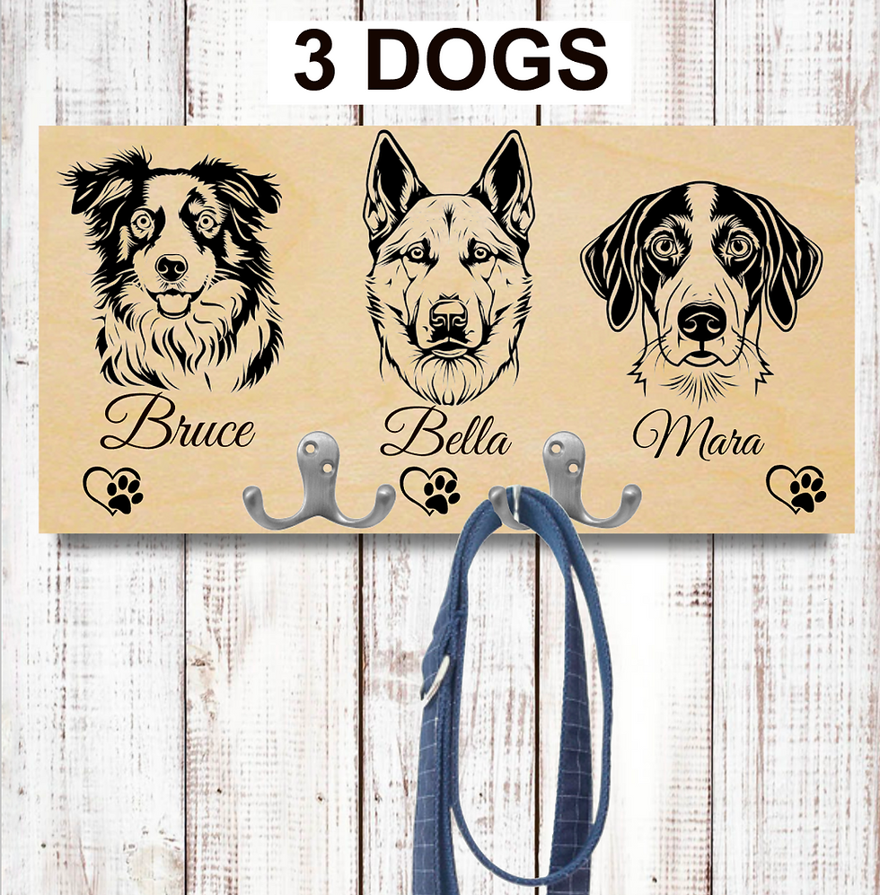 Thumbnail: Mia's engraved dog leash holders