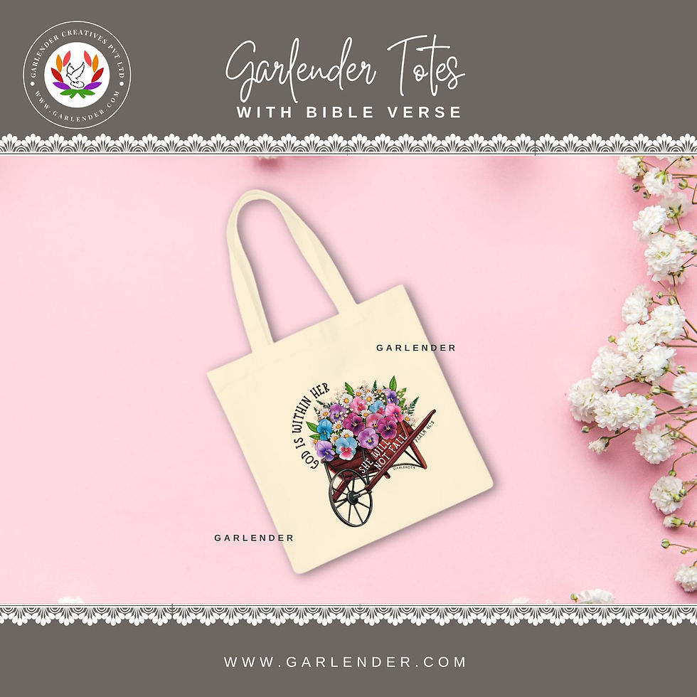 Thumbnail: God is within Her Tote Bag with Bible Verse@ Garlender