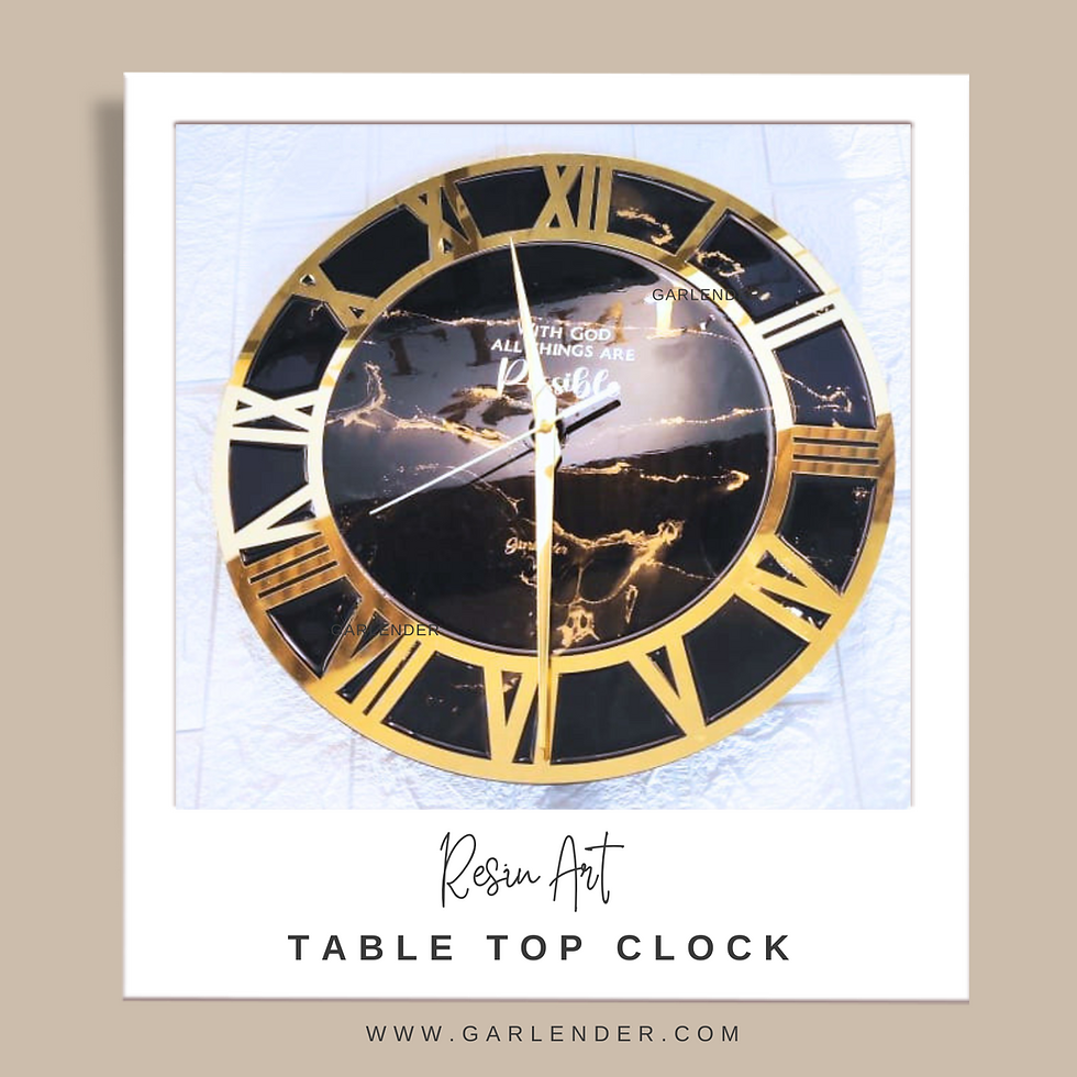 Thumbnail: 14" Black Resin Clock @ Garlender