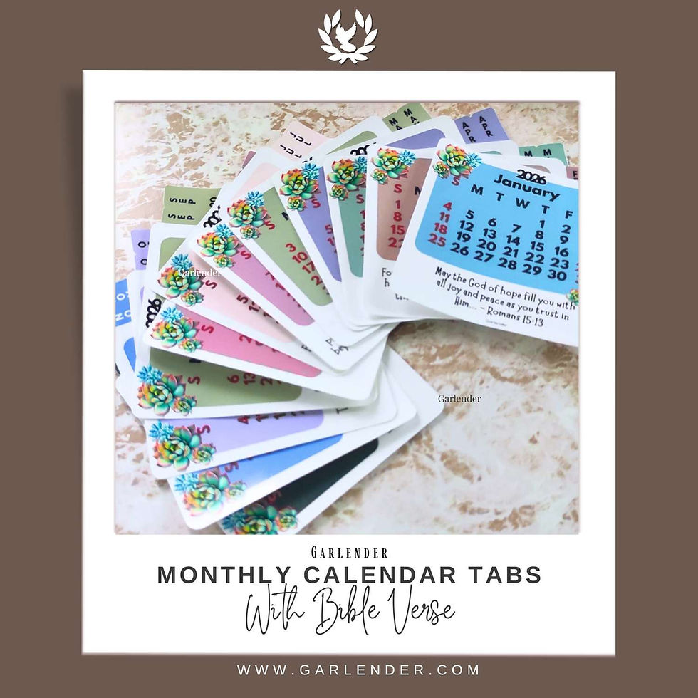 Thumbnail: 2026 Colorful Calendar Tabs with Bible Verse @Garlender