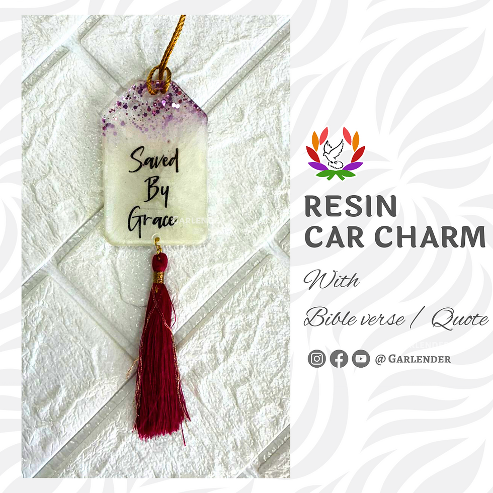 Resin Car Charm/ Hanger with Bible Verse @Garlender