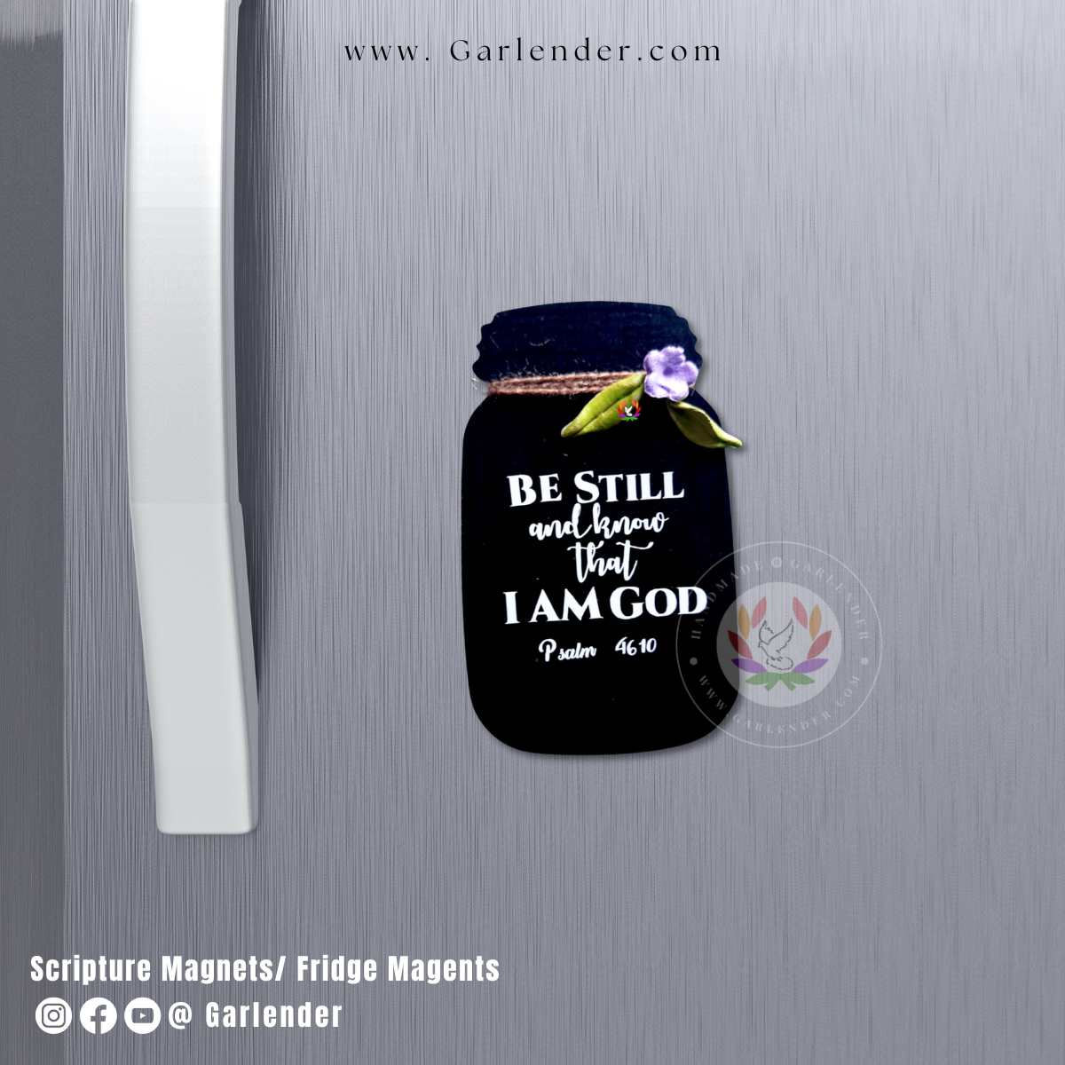 Black Mason Jar Fridge Magnet@ Garlender