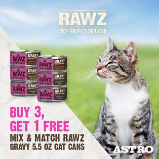 Buy 3 get 1 free Mix and match Rawz gravy 5.5oz cat cans