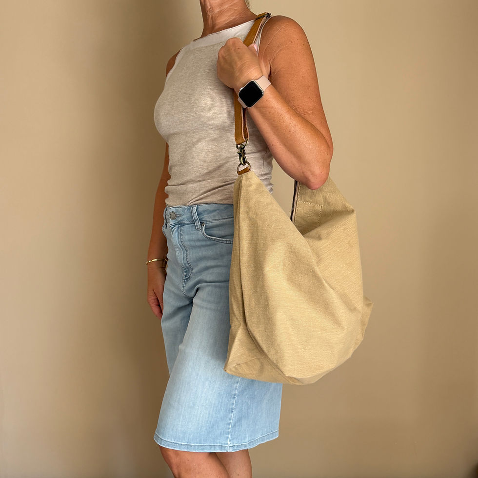 Thumbnail: BaggyBag khaki cotton - Blanco  