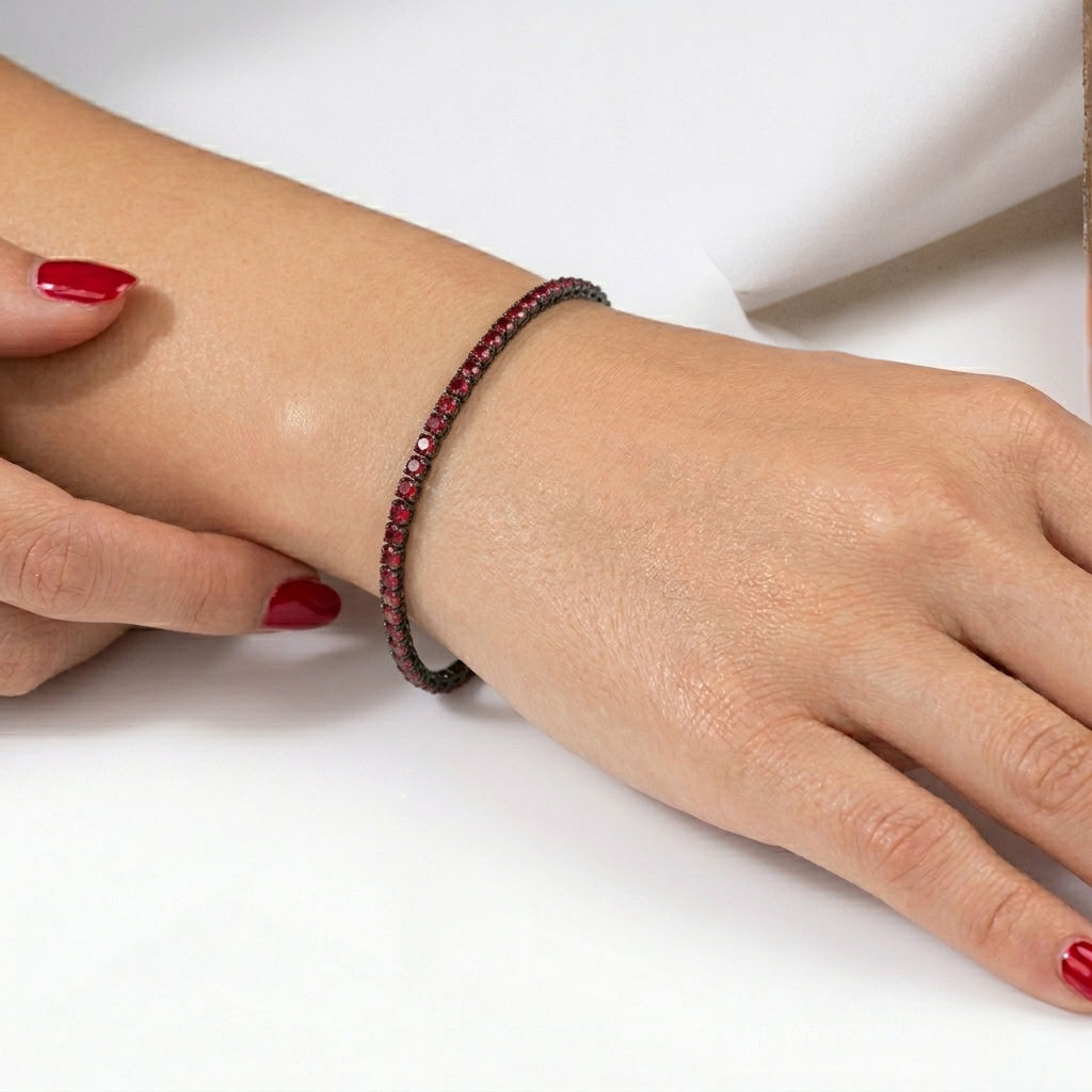 Midnight Ruby Tennis Bracelet be mine jewelry