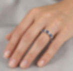 The "Devotion" Oval Sapphire and Round Diamond Eternity Ring